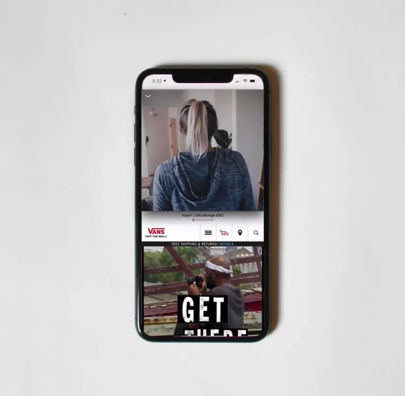 Vans advertisement on iphone